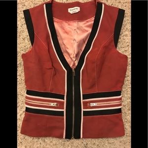 Bebe Plunge Vest Top red